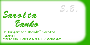 sarolta banko business card